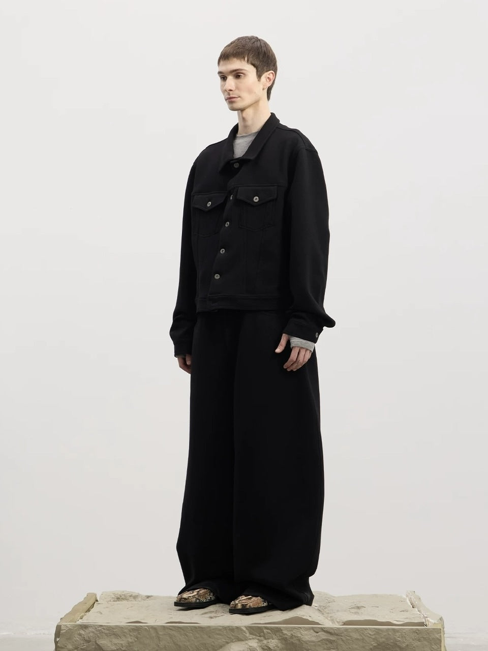 【DND4DES】Wool Knitted Jacket /【ディーエヌディーフォーデス】シンプルポケットカラージャケット