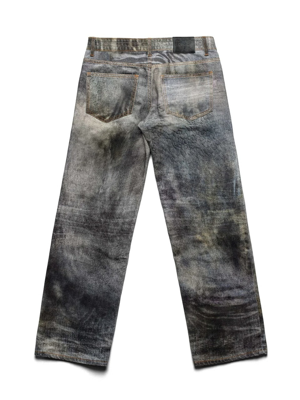 【RACER WORLDWIDE】Mud-Printed Denim Pants
