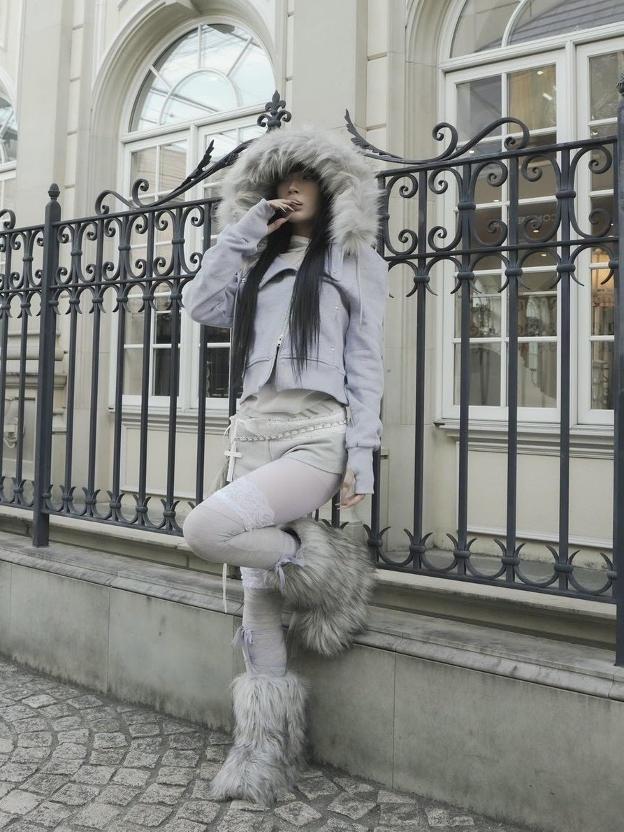 12/20 20:00発売【NOT KNOWING】RIDER FUR HOOD ZIP UP /【ノットノーイング】ライダーファーフードジップアップスウェット