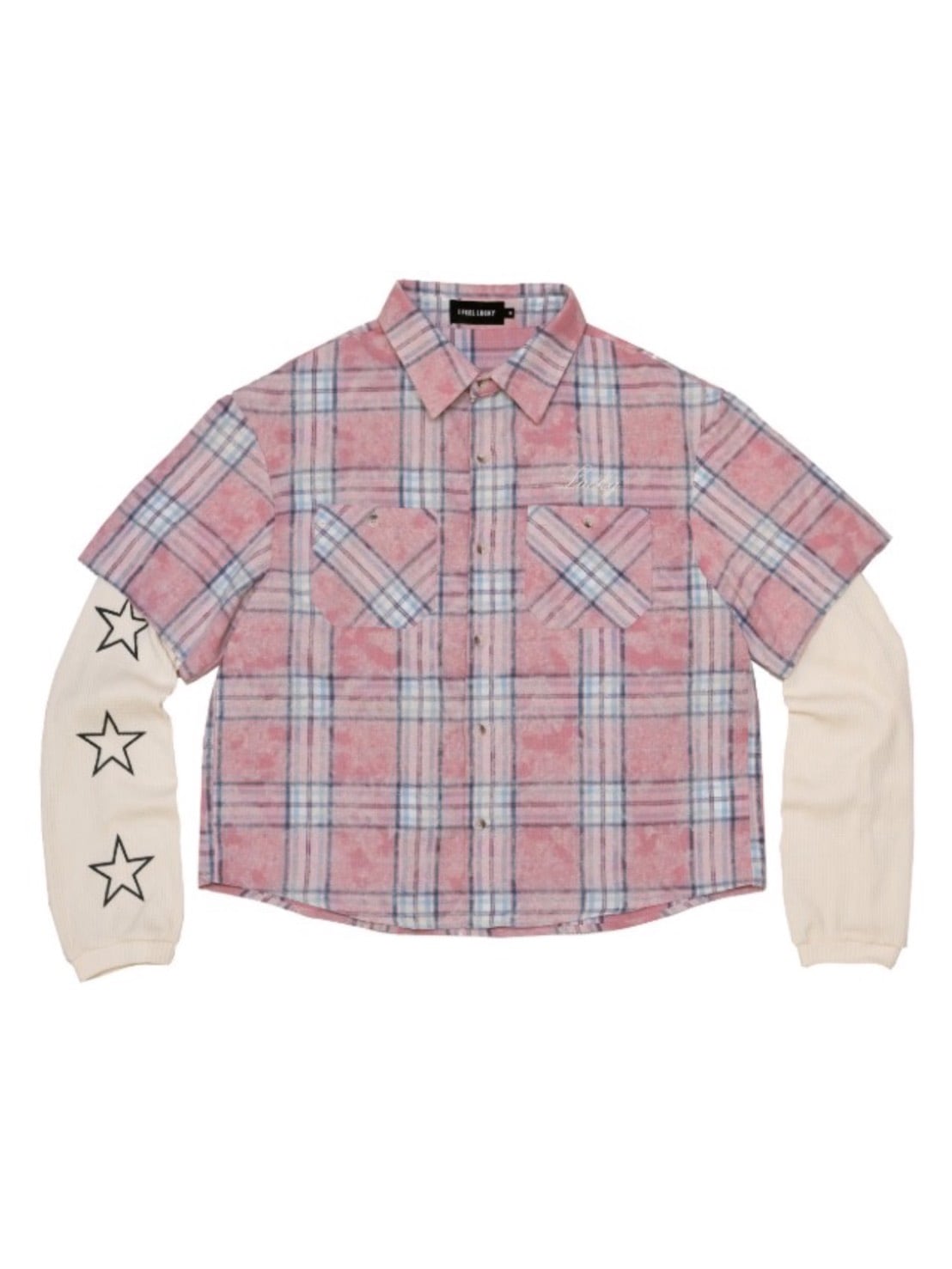 【IFEELLUCKY】Double layered waffle check shirt