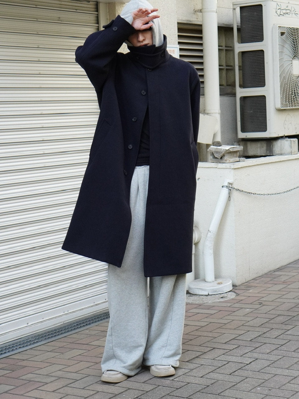 これからの季節に⭐︎Balmacaan コート SILK/LINEN FADED GABARDINE BALMACAAN COAT｜ICE GRAY – Cornier