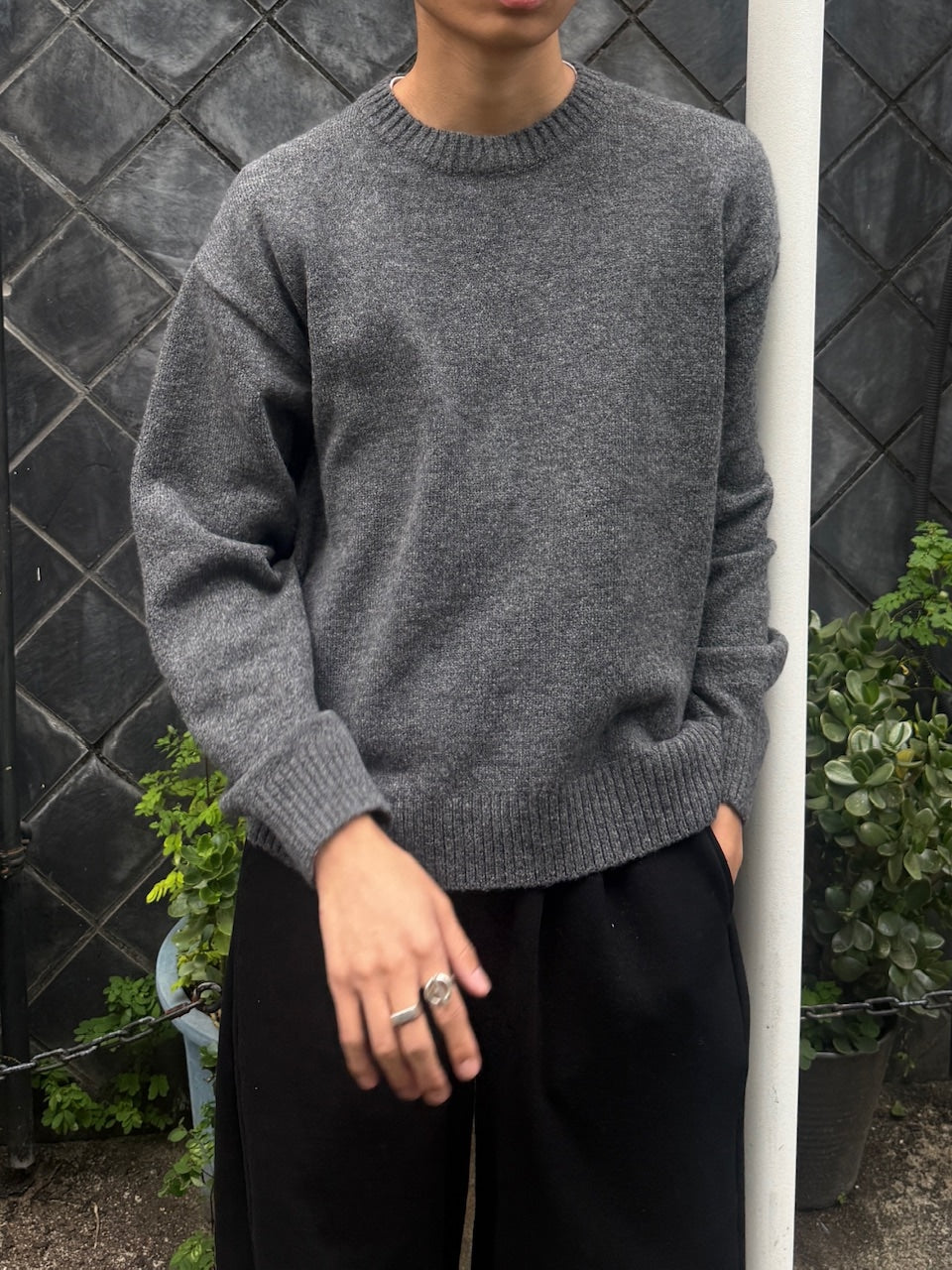 東京店WEB限定受注制【Chikashitsu +】soft touch crew neck knit / 【チカシツプラス】ソフトタッチクルーネックニット (6color)