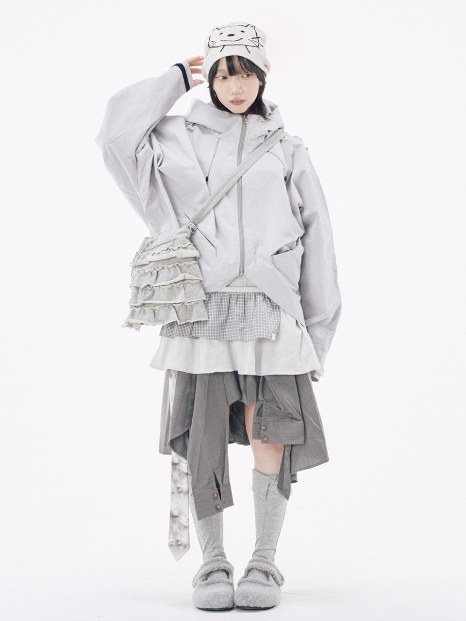 国際配送【Nerd out XU】fur mary jane flat shoes / 【ナードアウトエックスユー】ファーメリージェーンフラットシューズ (3color)