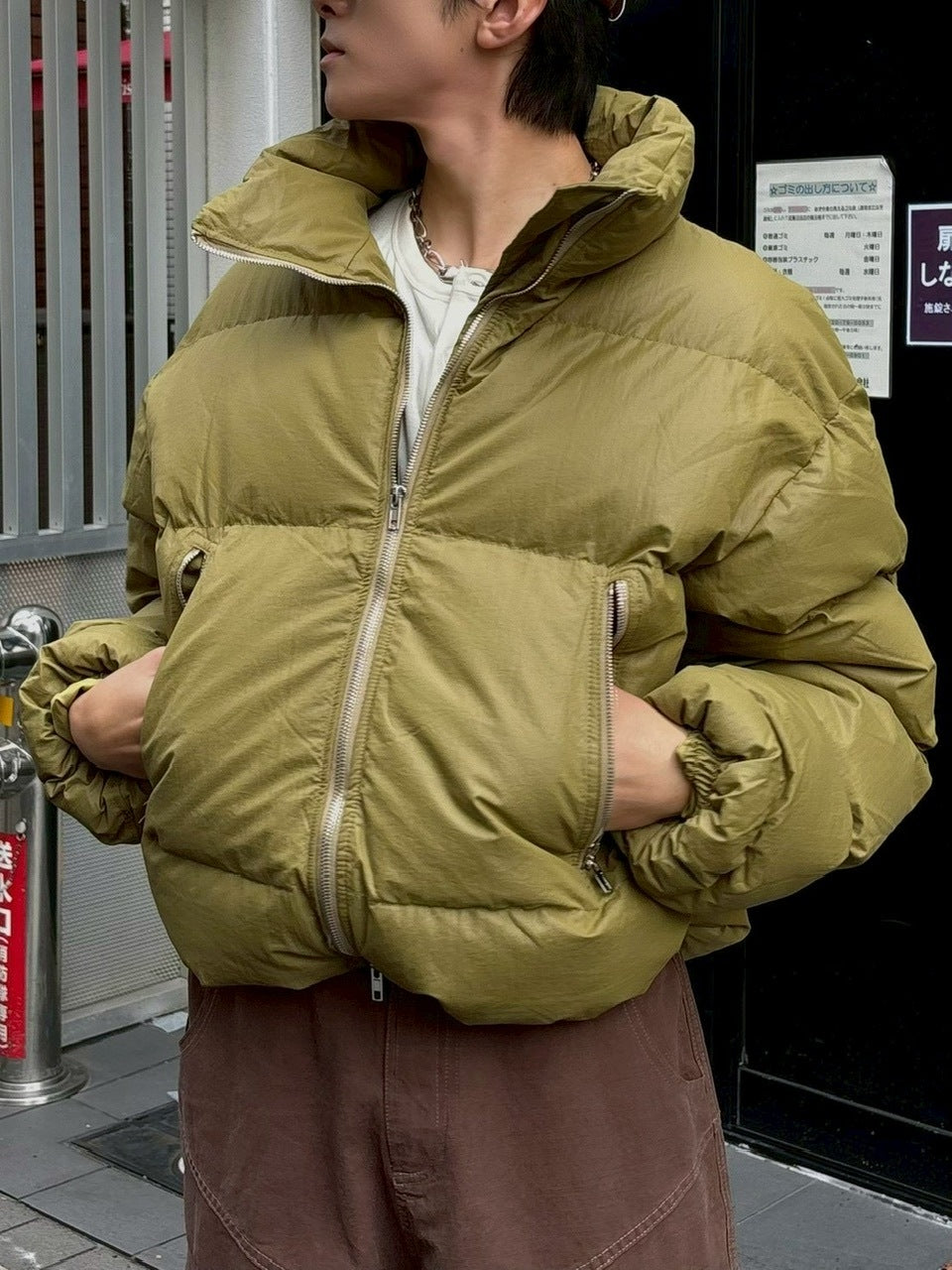 受注制【Chikashitsu +】cropped puffer jacket / 【チカシツプラス】クロップドパファージャケット (3color)