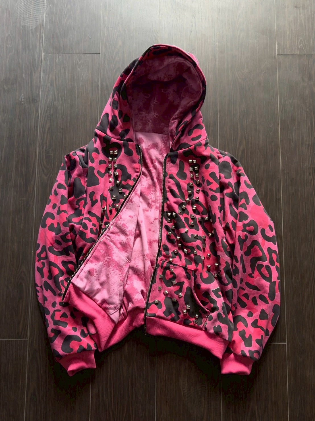 【Cozy world Wide】PINK GLAMOUR ZIP UP HOODIE
