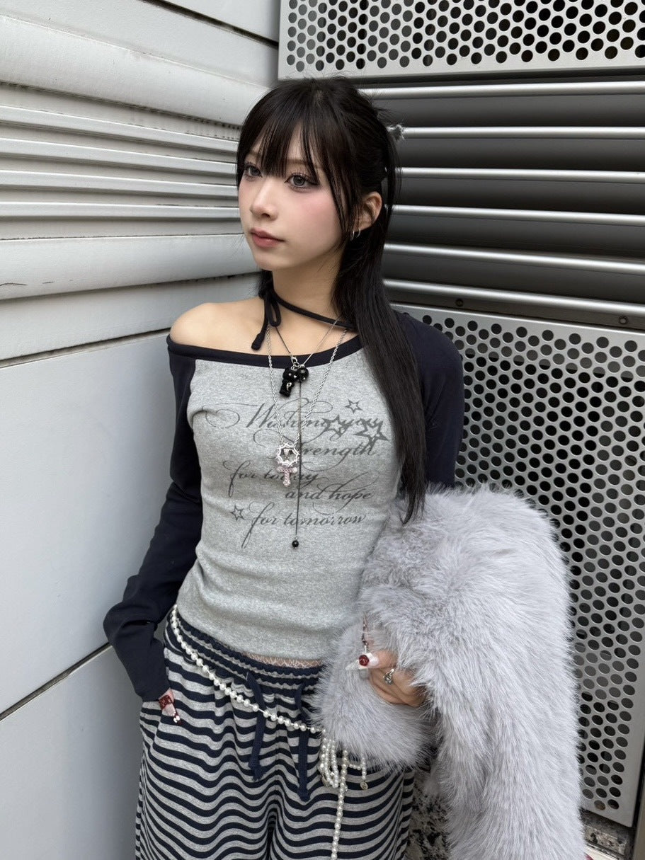 【nmtc +】lettering raglan sleeve tee 【エヌエムティーシープラス】レタリングラグラン長袖Tシャツ (3color)