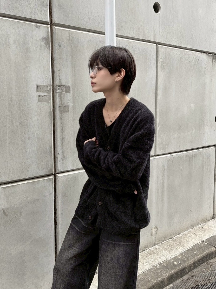 受注制【LUV CODE】shaggy knit cardigan (2color)