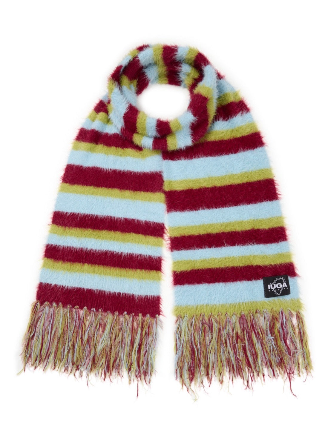 【IUGAMAKARAS】Striped Hairy Bold Muffler