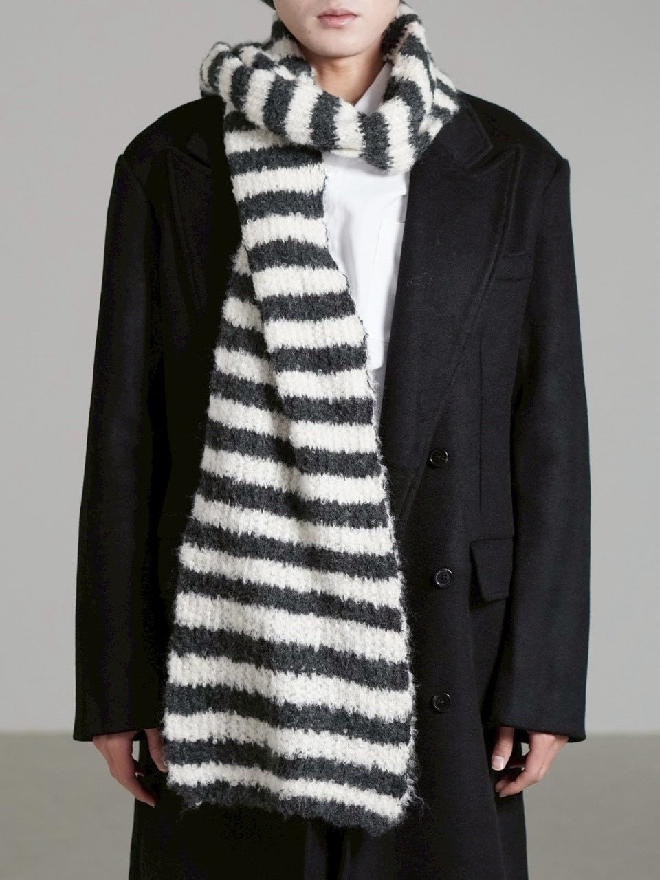 受注制【Chikashitsu +】candy border muffler / 【チカシツプラス】キャンディーボーダーマフラー (4color)