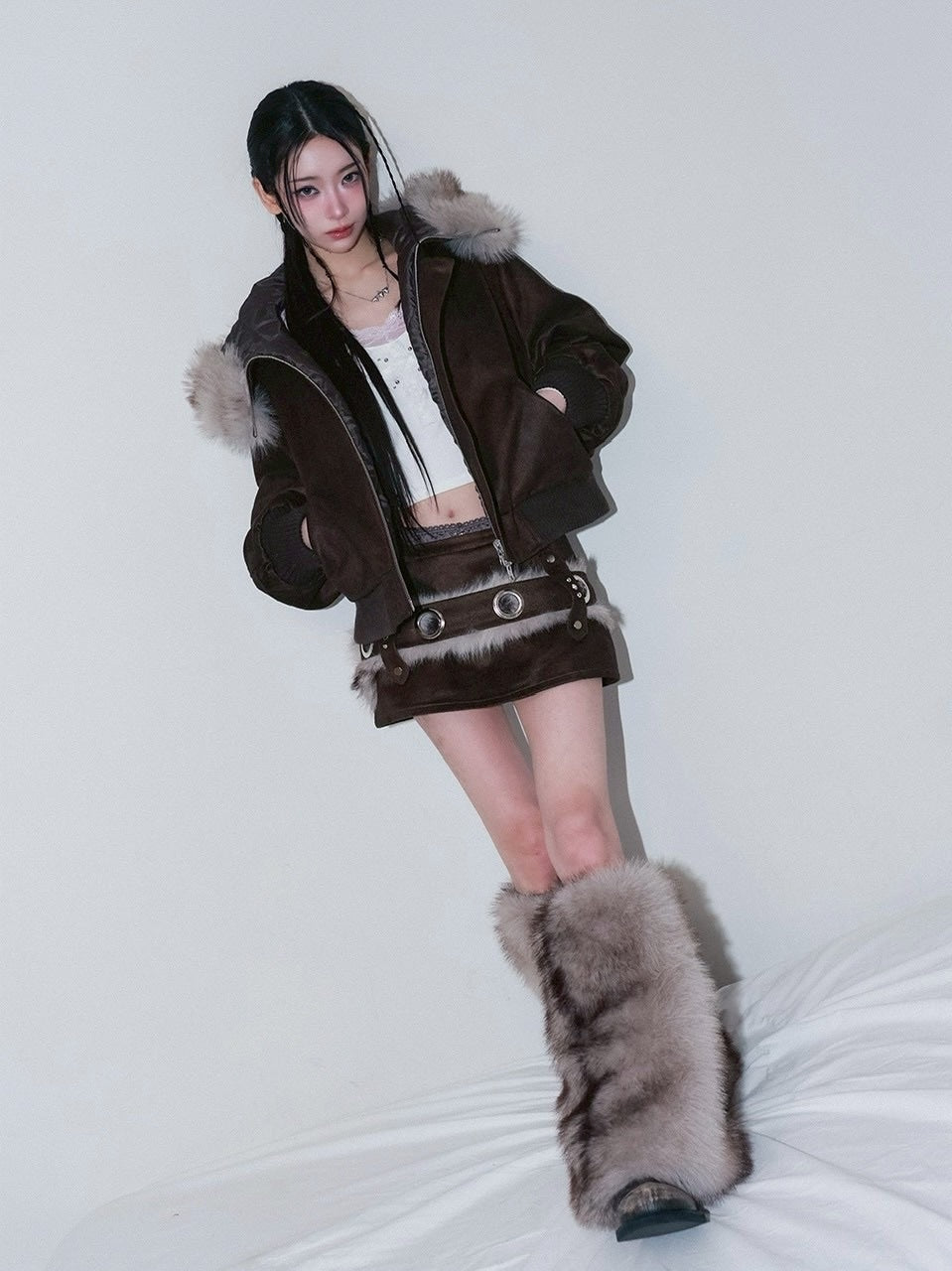 1/2 20:00発売【CHERRYQUIRI】fur loop eyelet belt