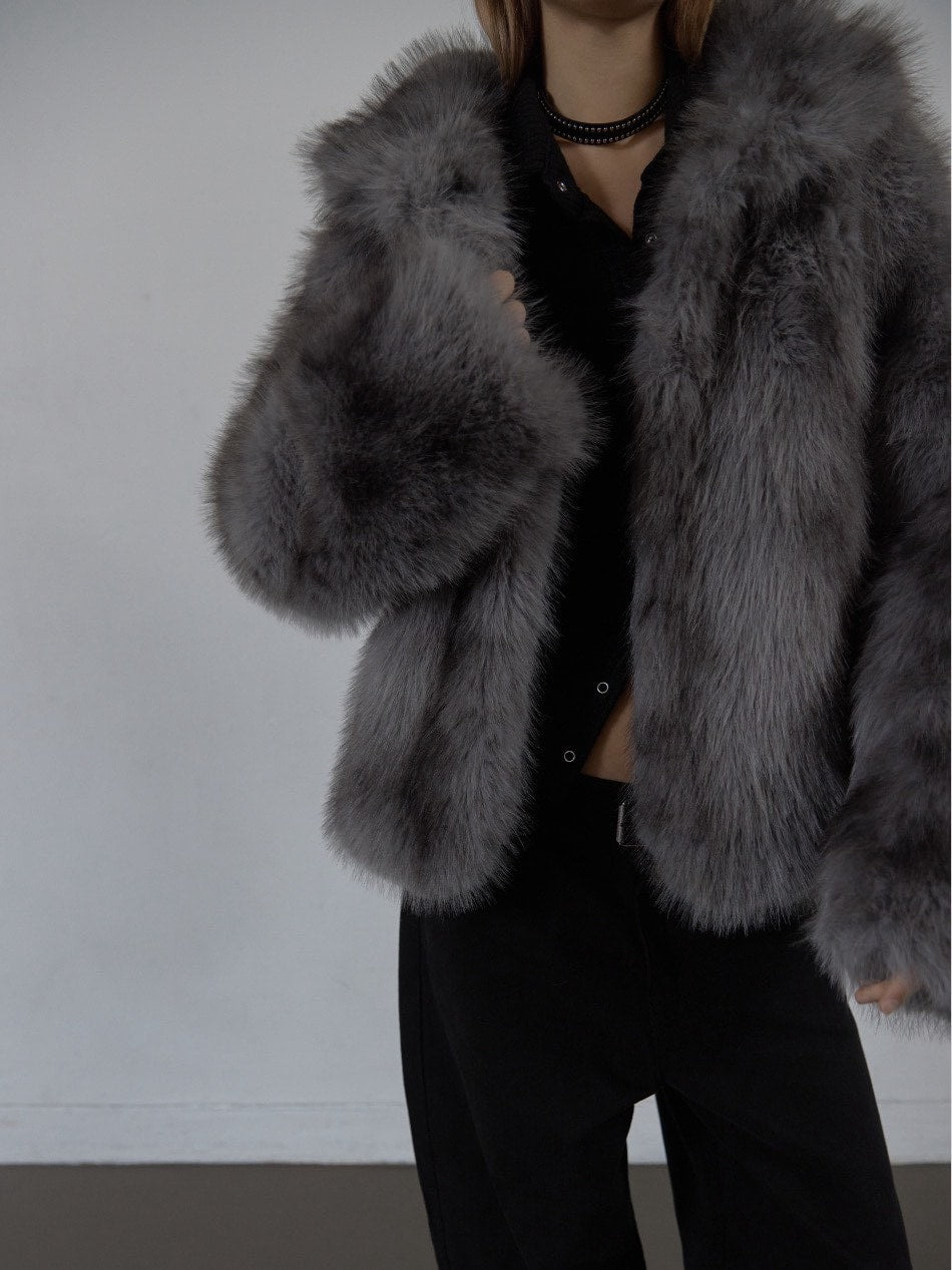 【SETUP‐EXE】FAUX FUR JACKET / 【セットアップエグゼ】ハイネックファージャケット