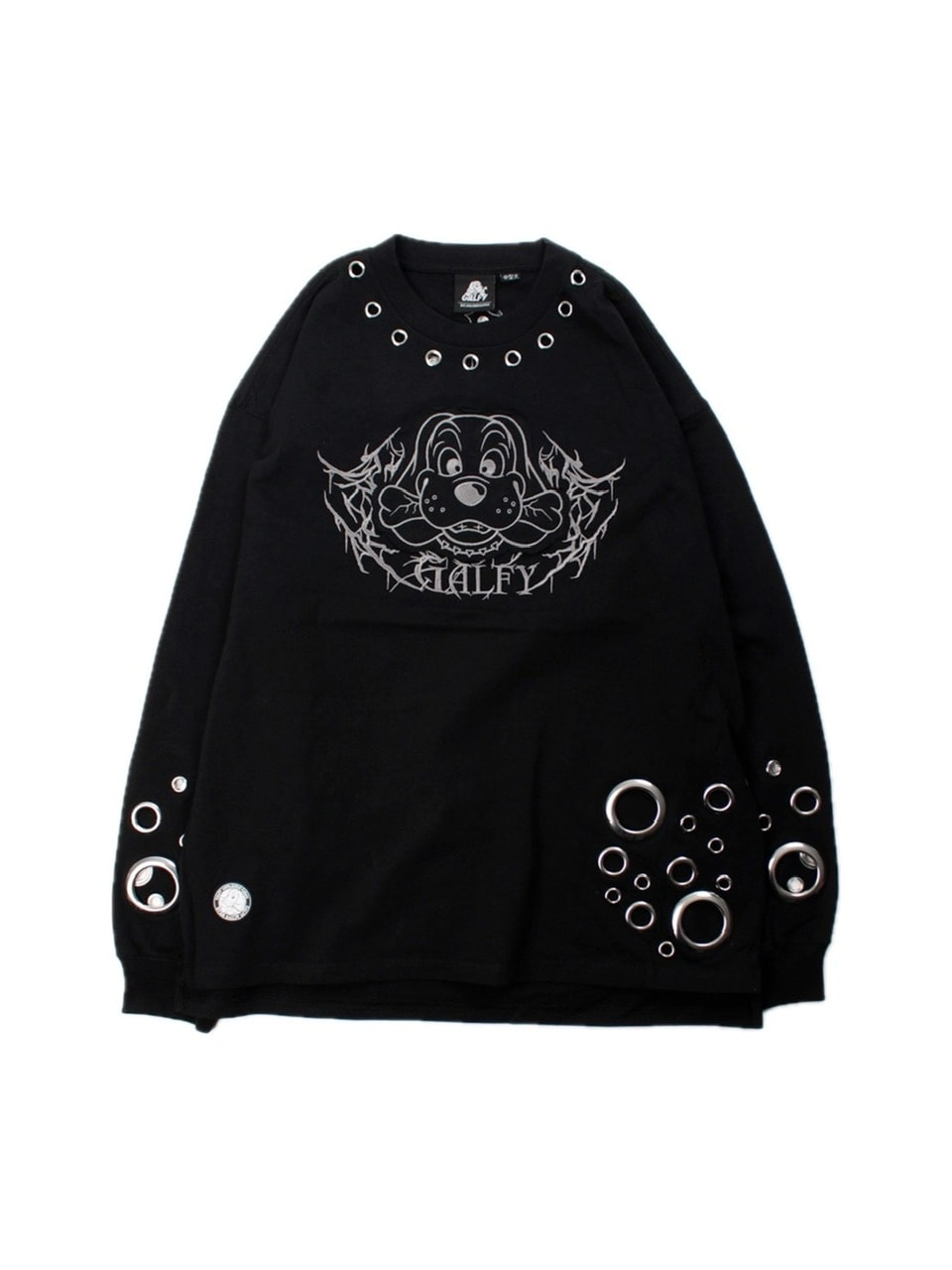 美品GALFY 大型犬 XL 怪我 穴あき ダメージ加工 刺繍 黒 GALFY】穴あきPUNCH ロンTEE – PRESSING WEB SHOP