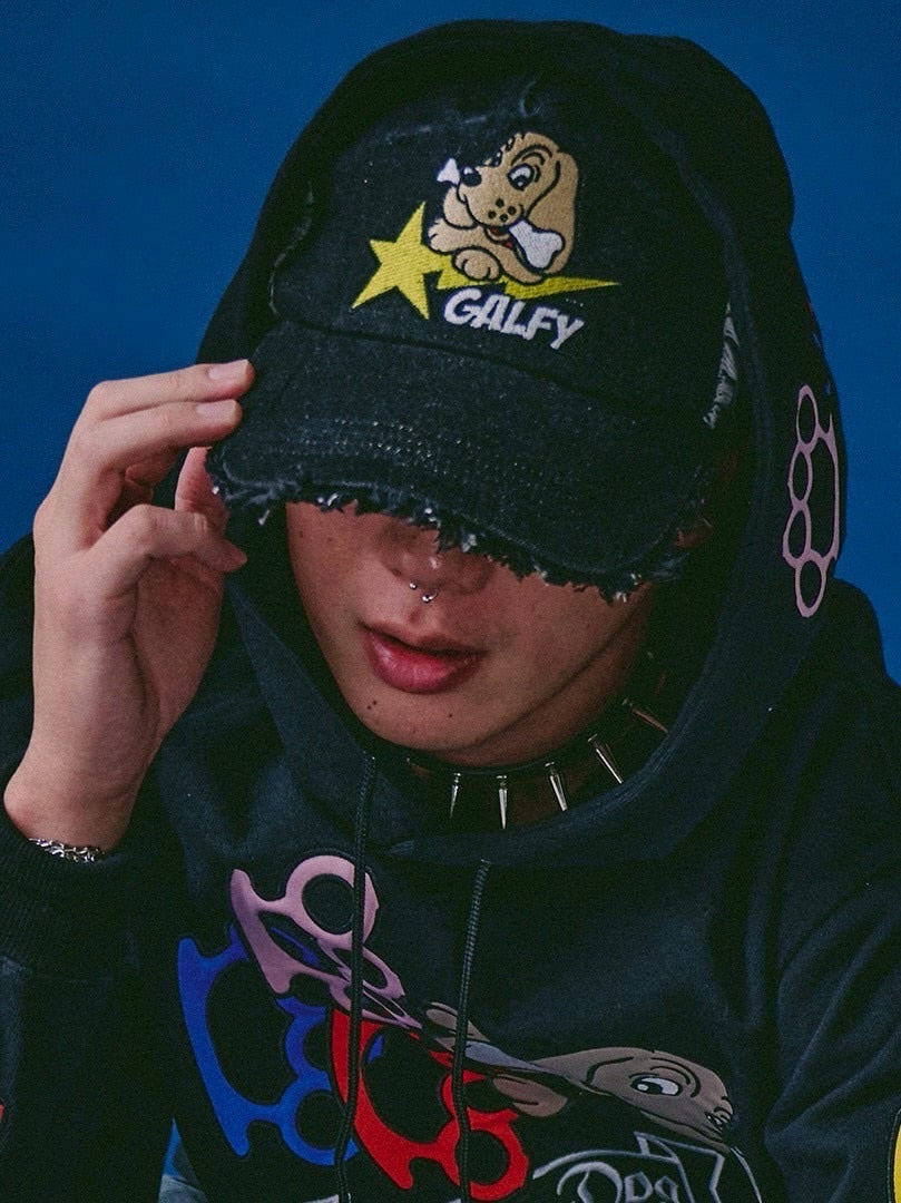 【GALFY】星のわんちゃんボロボロCAP / 【ガルフィー】星のわんちゃんボロボロCAP