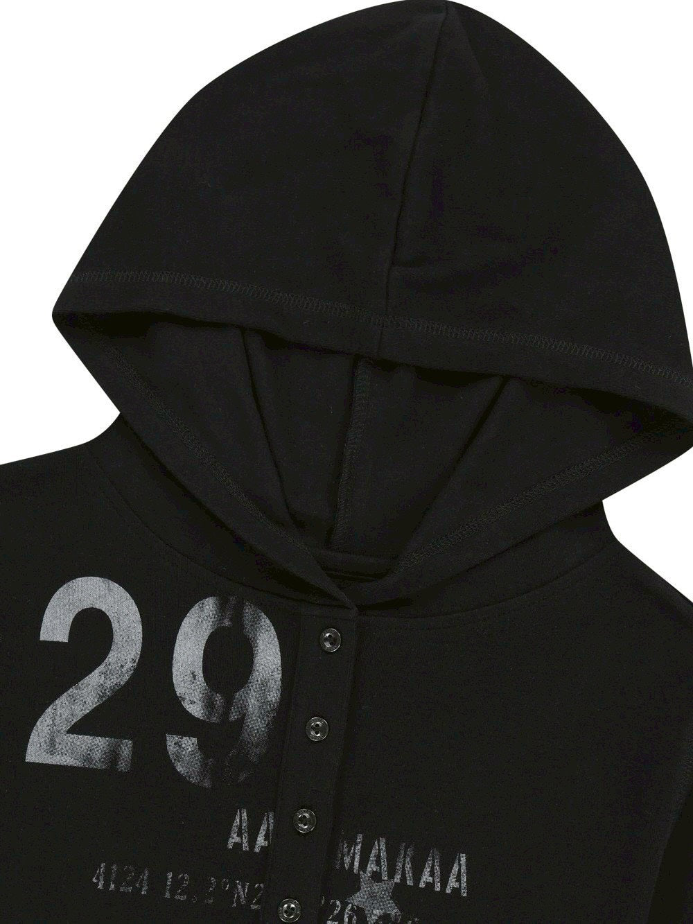 【AAKAM】Numbering Hooded Long Sleeve
