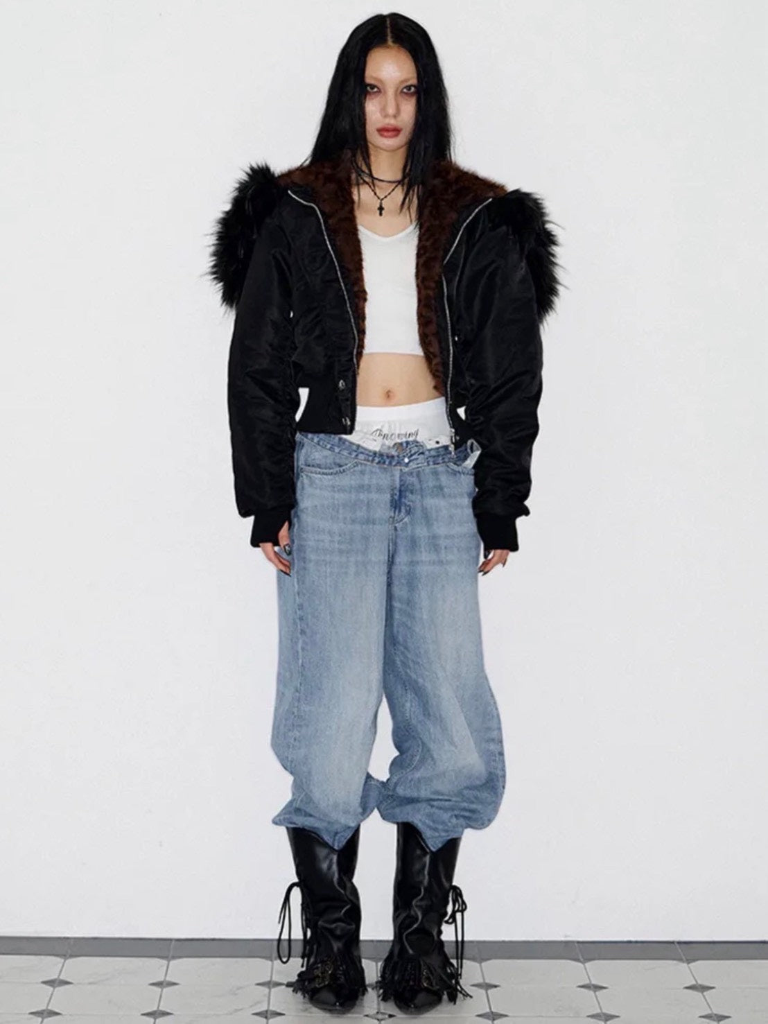 【NOT KNOWING】Fur Trim MA-1 Padded Jumper