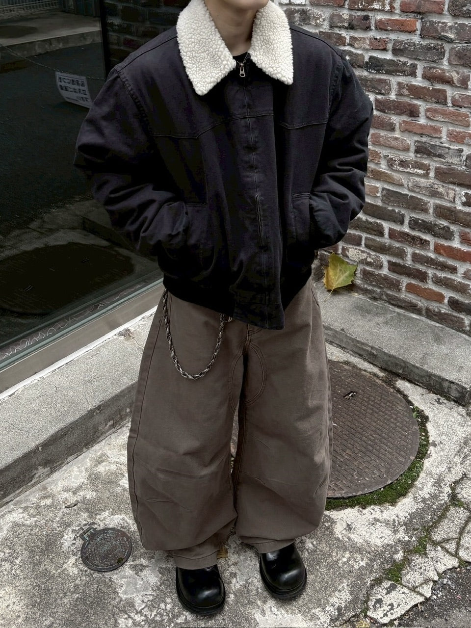 国際配送【youll】curve baggy pants (2color)