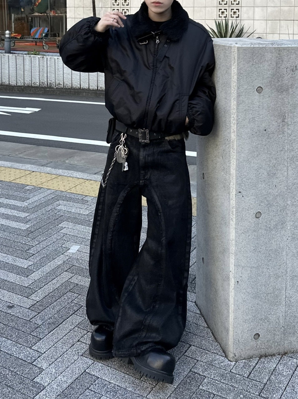 大阪店WEB限定受注制【Chikashitsu +】cropped mouton bomber jacket / 【チカシツプラス】クロップドムートンボンバージャケット