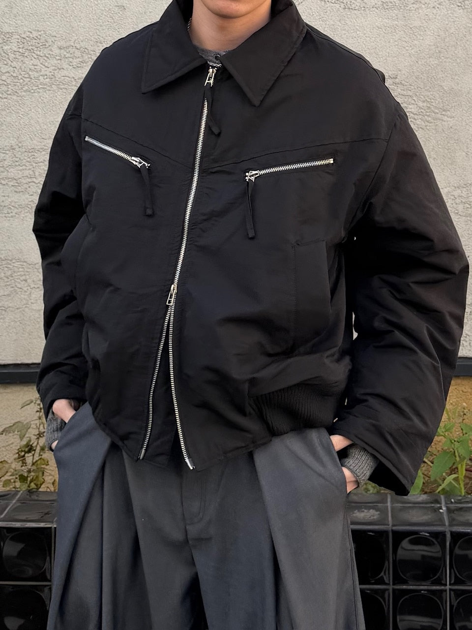 東京店WEB限定受注制【Chikashitsu +】biker short jacket (3color