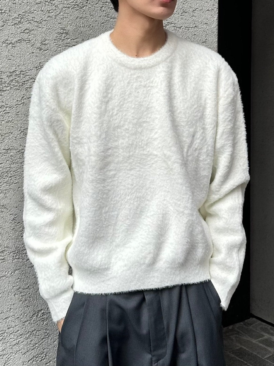 大阪店WEB限定受注制【Chikashitsu +】cropped hairy knit / 【チカシツプラス】クロップドヘアリーニット (3color)
