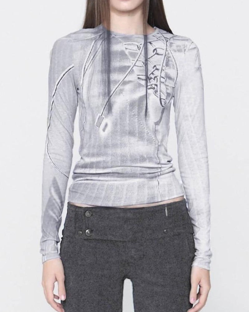 【bonnae】Chi-e graphic top
