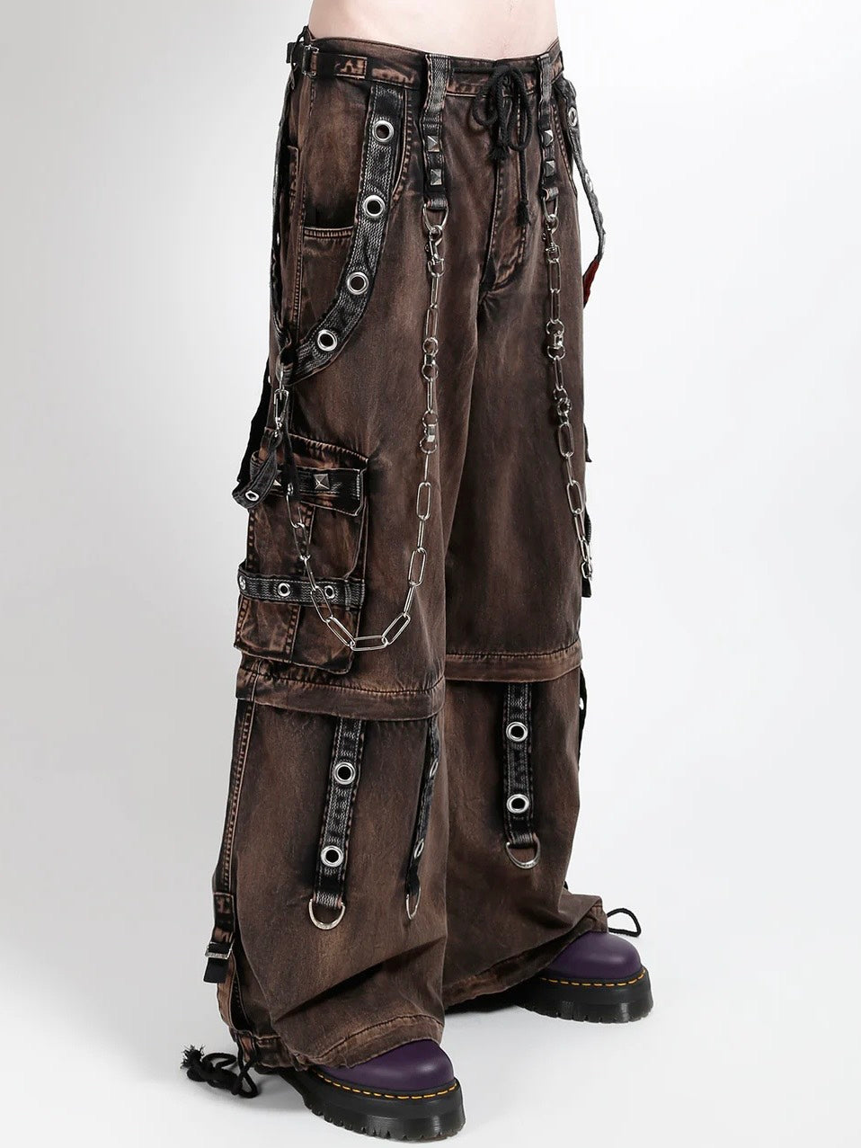 【TRIPP nyc】POWER WASH PANT[AF7245MB] / 【トリップ ニューヨーク 】ボンテージストラップウォッシュワイドデニムパンツ