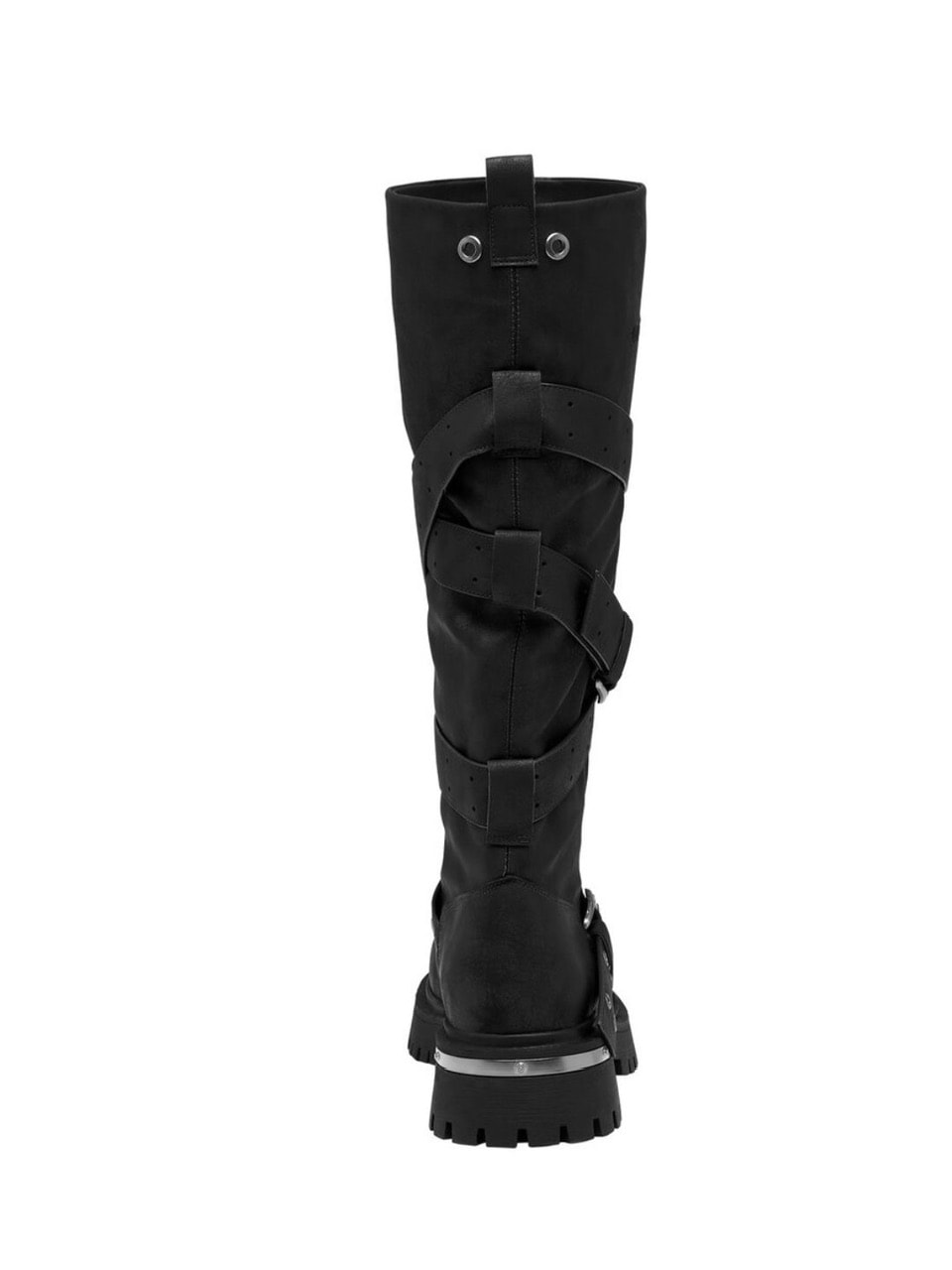 【BLACK PURPLE】Rusk Strap Slouched Boots