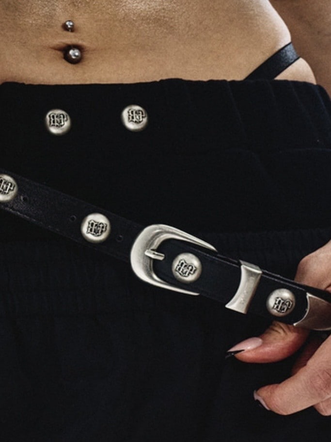 【BLACK PURPLE】Bullet Stud Belt