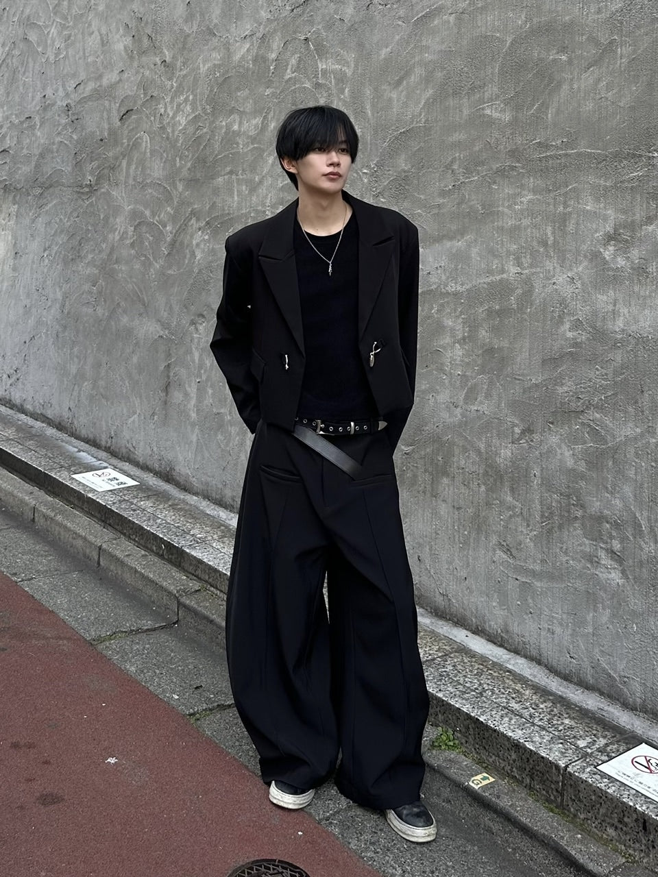 大阪店WEB限定受注制【Chikashitsu＋】mettal buckle cropped jacket / 【チカシツプラス】メタルバックルクロップジャケット