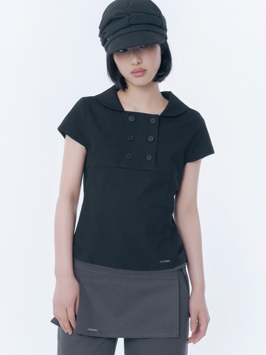 【Miseki seoul】Double button shirts top