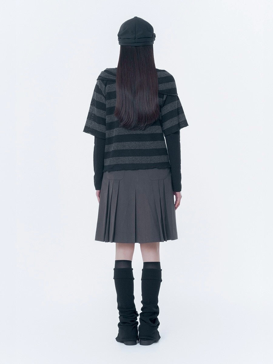 【Miseki seoul】Diagonal crochet knit top
