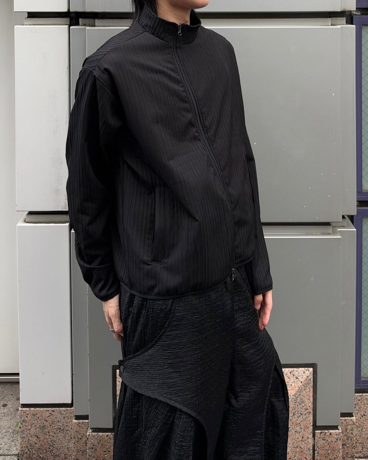 受注制【youll】pleated asymmetry jacket (3color)