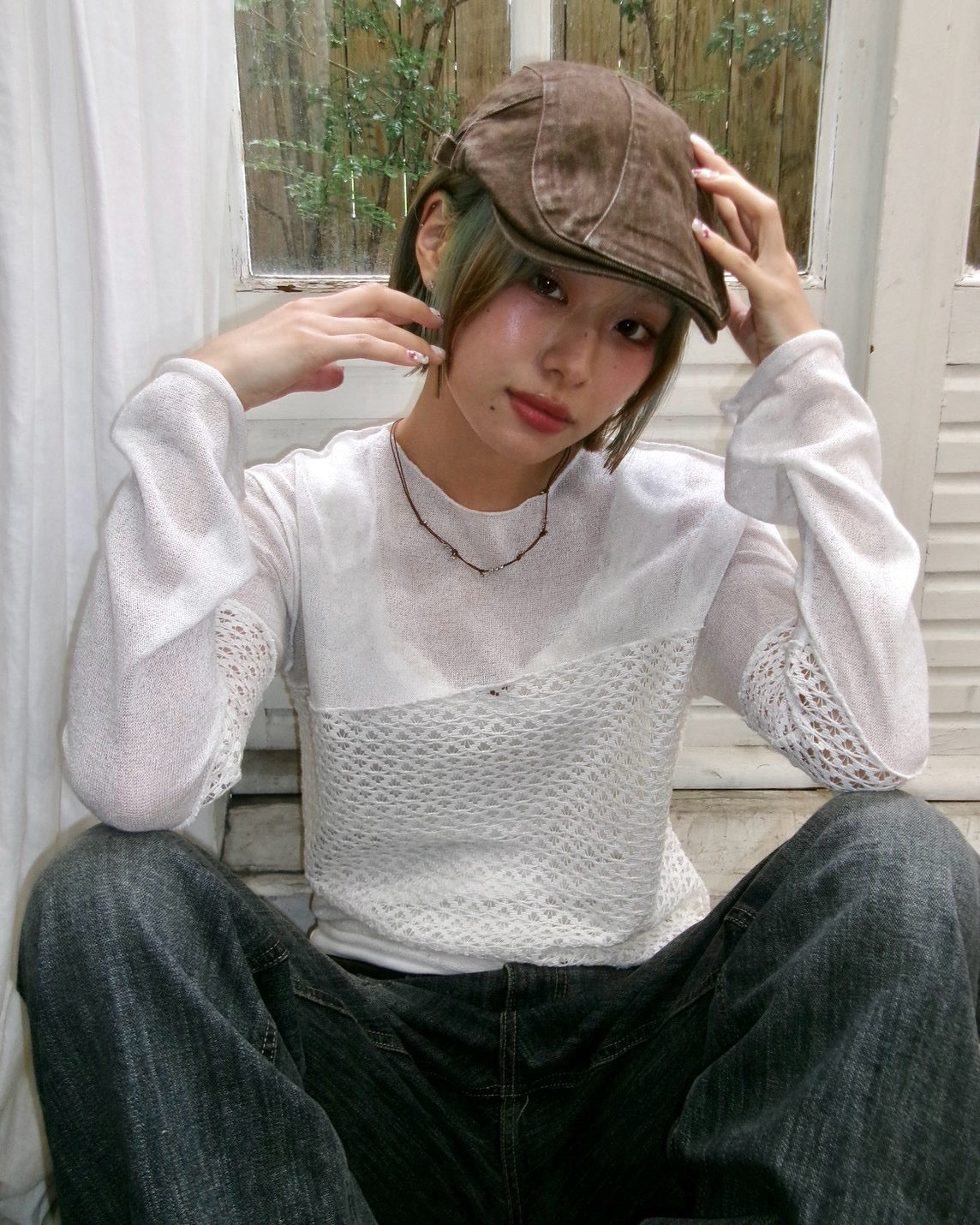 受注制【OaKS】washed denim hunting cap (3color)