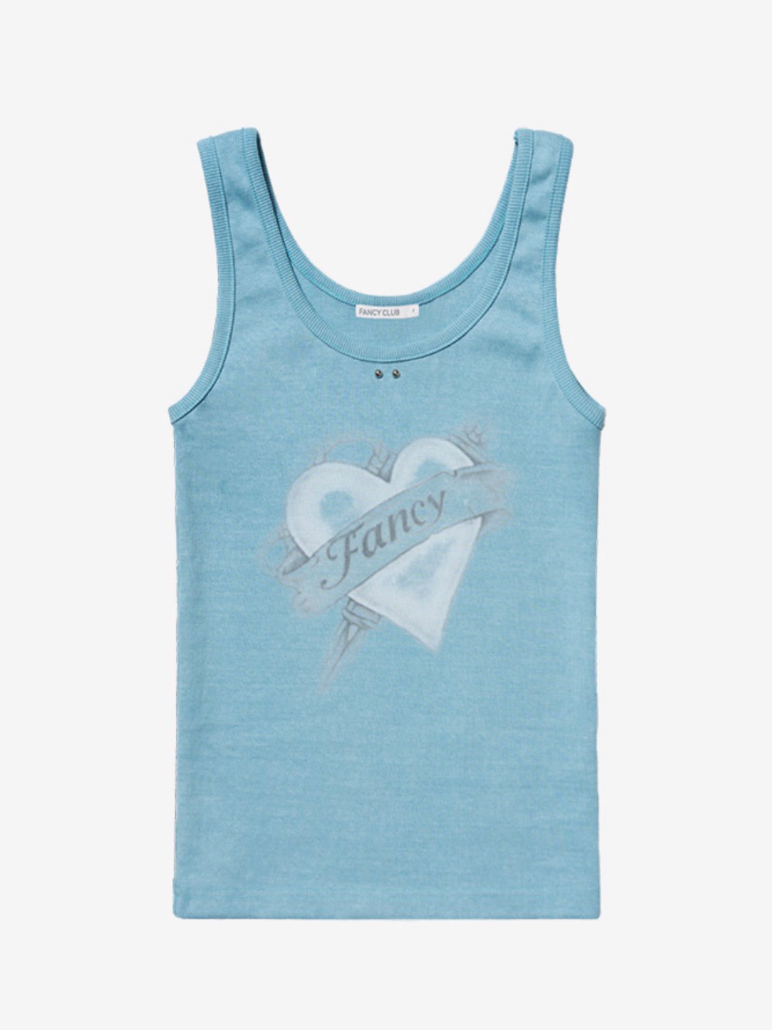 【FANCY CLUB】WASHED HEART SLEEVELESS