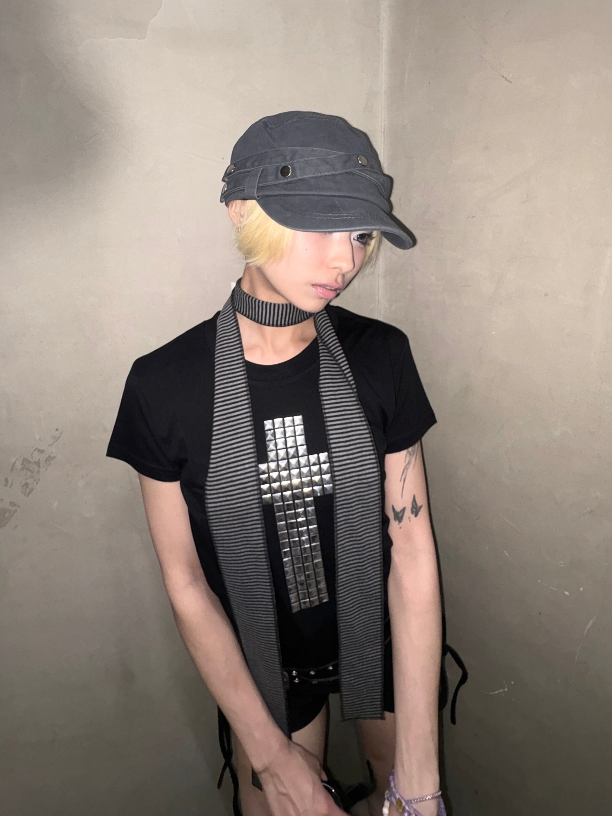 国際配送【Never mind the XU】double belt strap cap (2color)