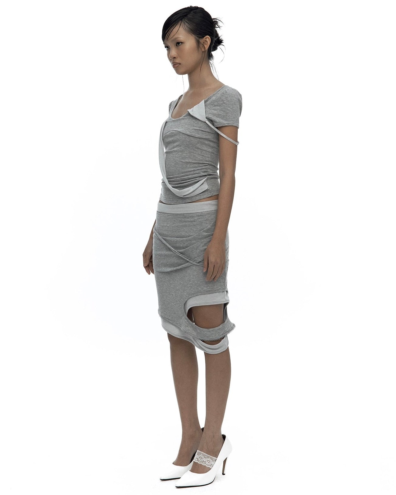 【Kashiko】Peek-a-boo Strap Skirt