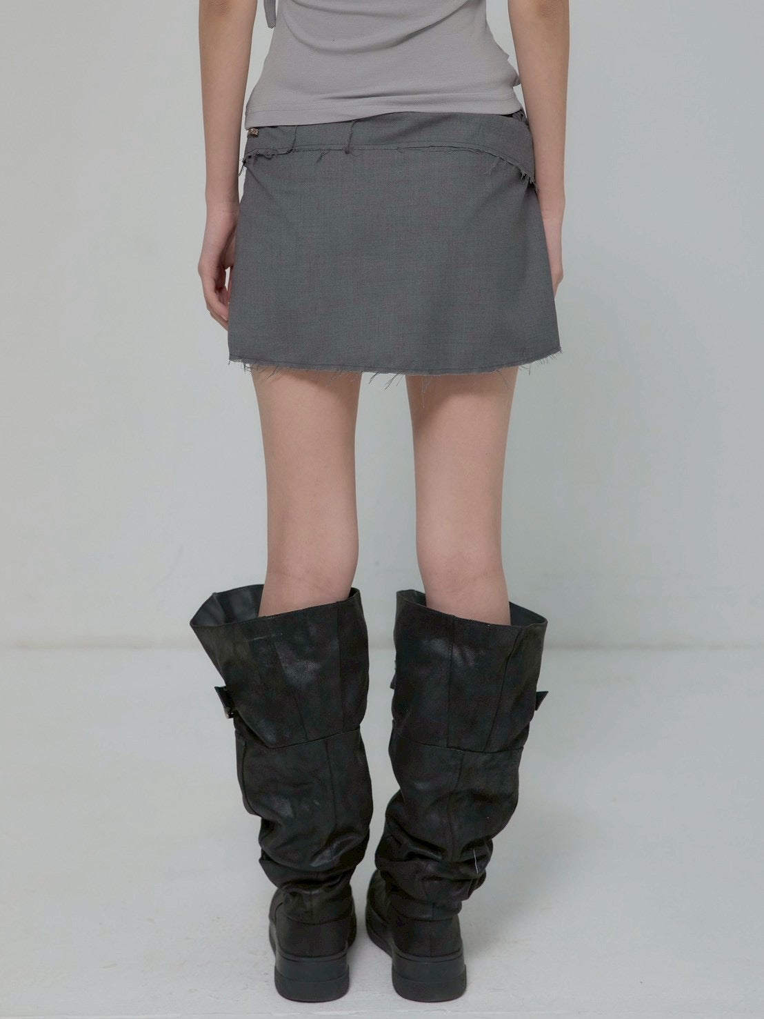 6/22 21:00発売【FLAREUP】Asymmetrical Layered Mini Skirt