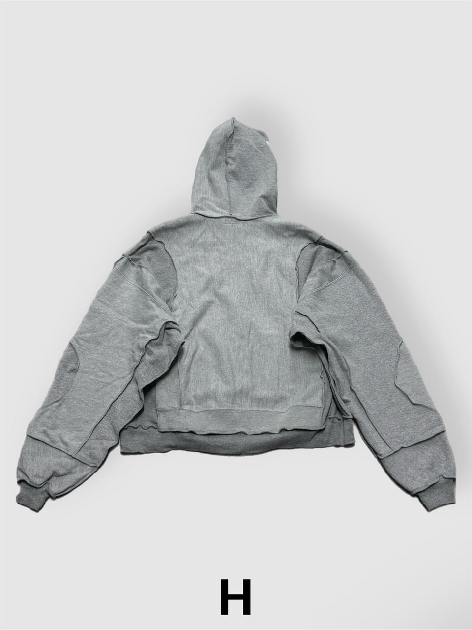 【Re +】double zip cutting switch hoodie (gray)
