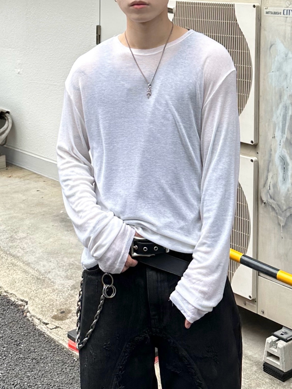 大阪店WEB限定受注制【Chikashitsu + 】wool inner t-shirt (3color)