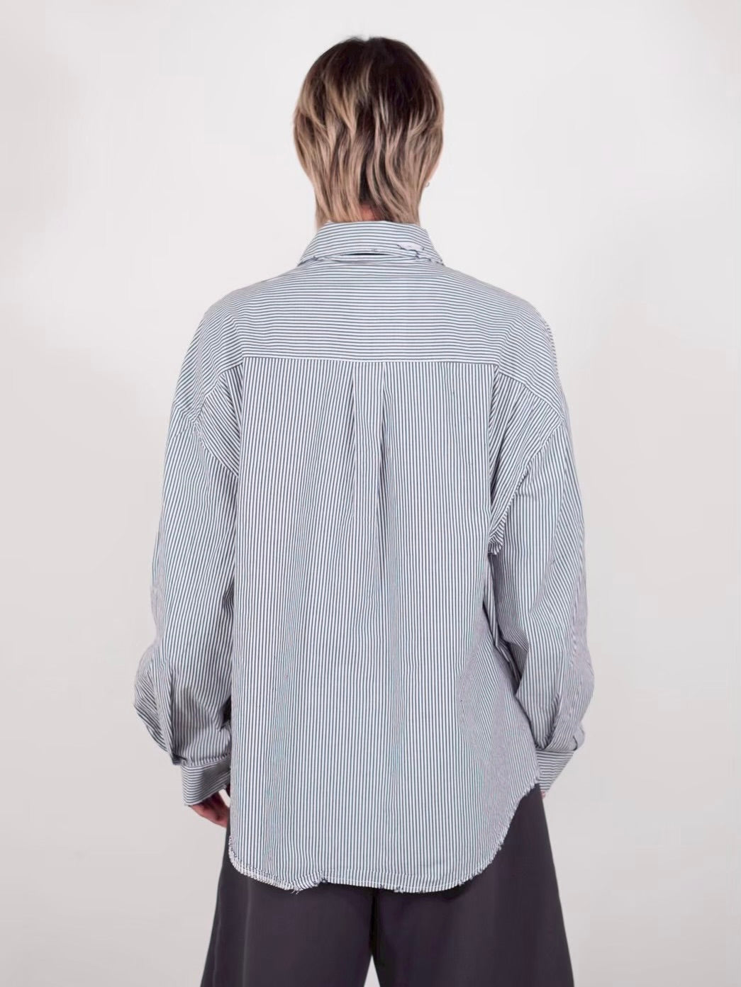受注制【Chikashitsu +】vintage like stripe shirt