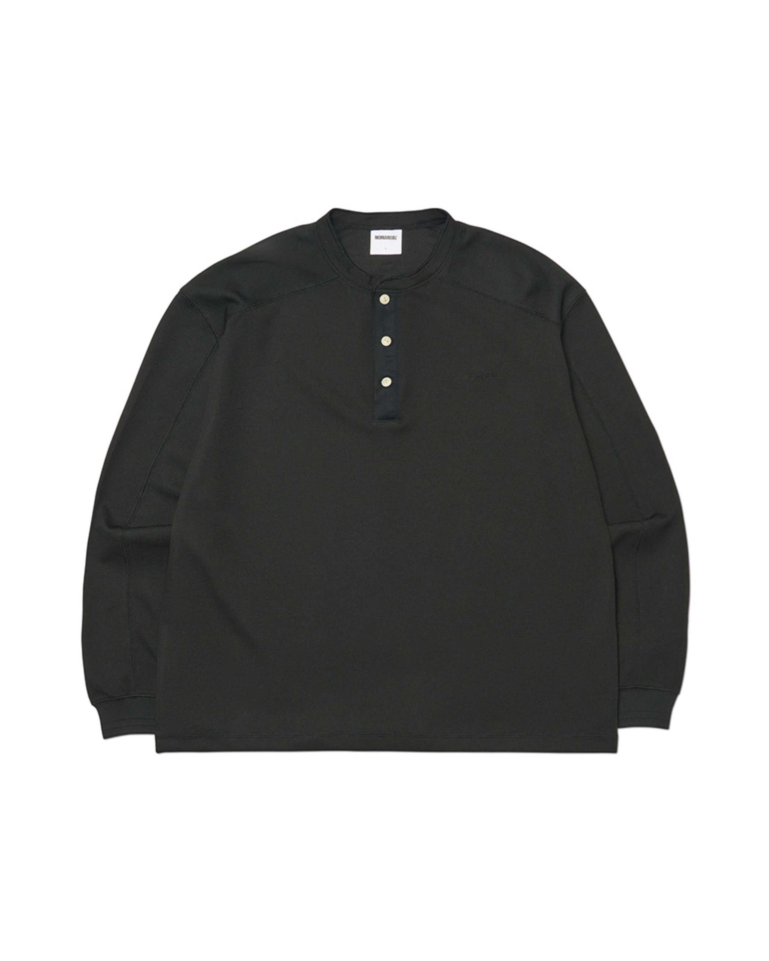 【NOMANUAL】NM HENLEY NECK WAFFLE LONG SLEEVE TEE