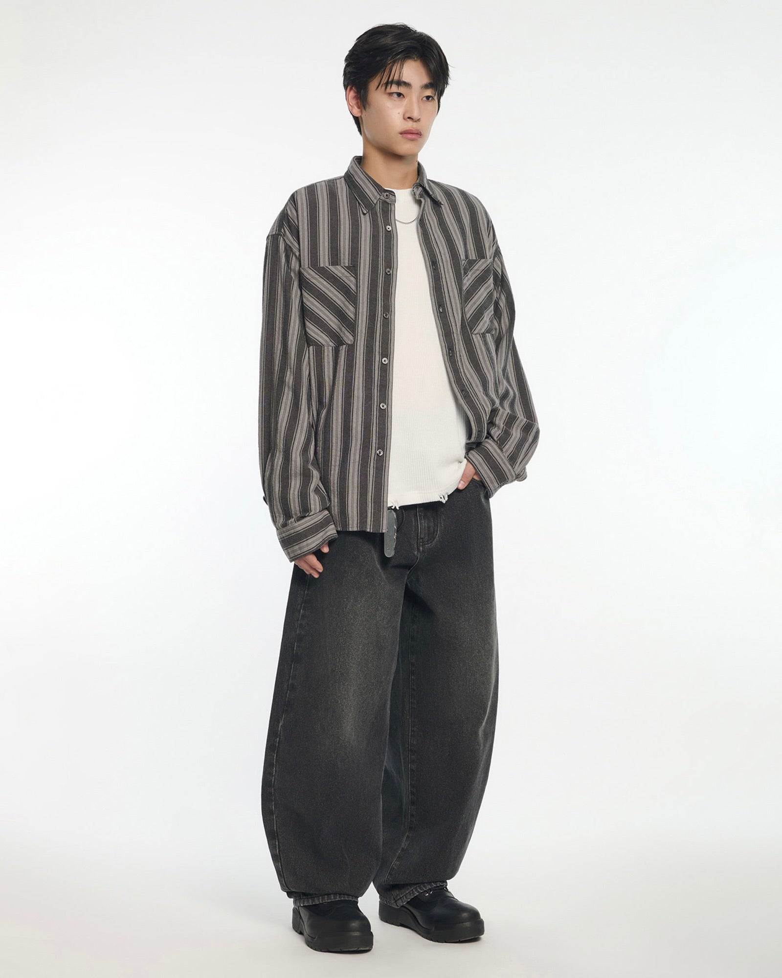 【NOMANUAL】M.L STRIPE SHIRT