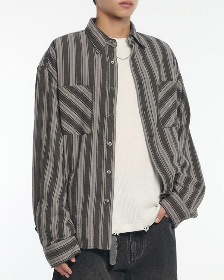 【NOMANUAL】M.L STRIPE SHIRT