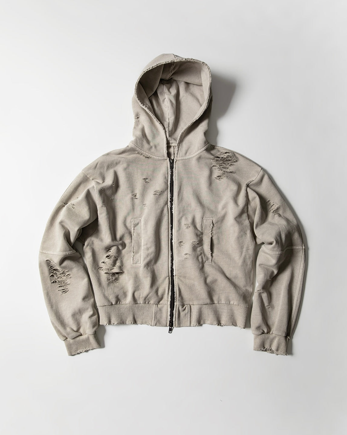 【roaringrad】Damage Crop Hoodie Jacket