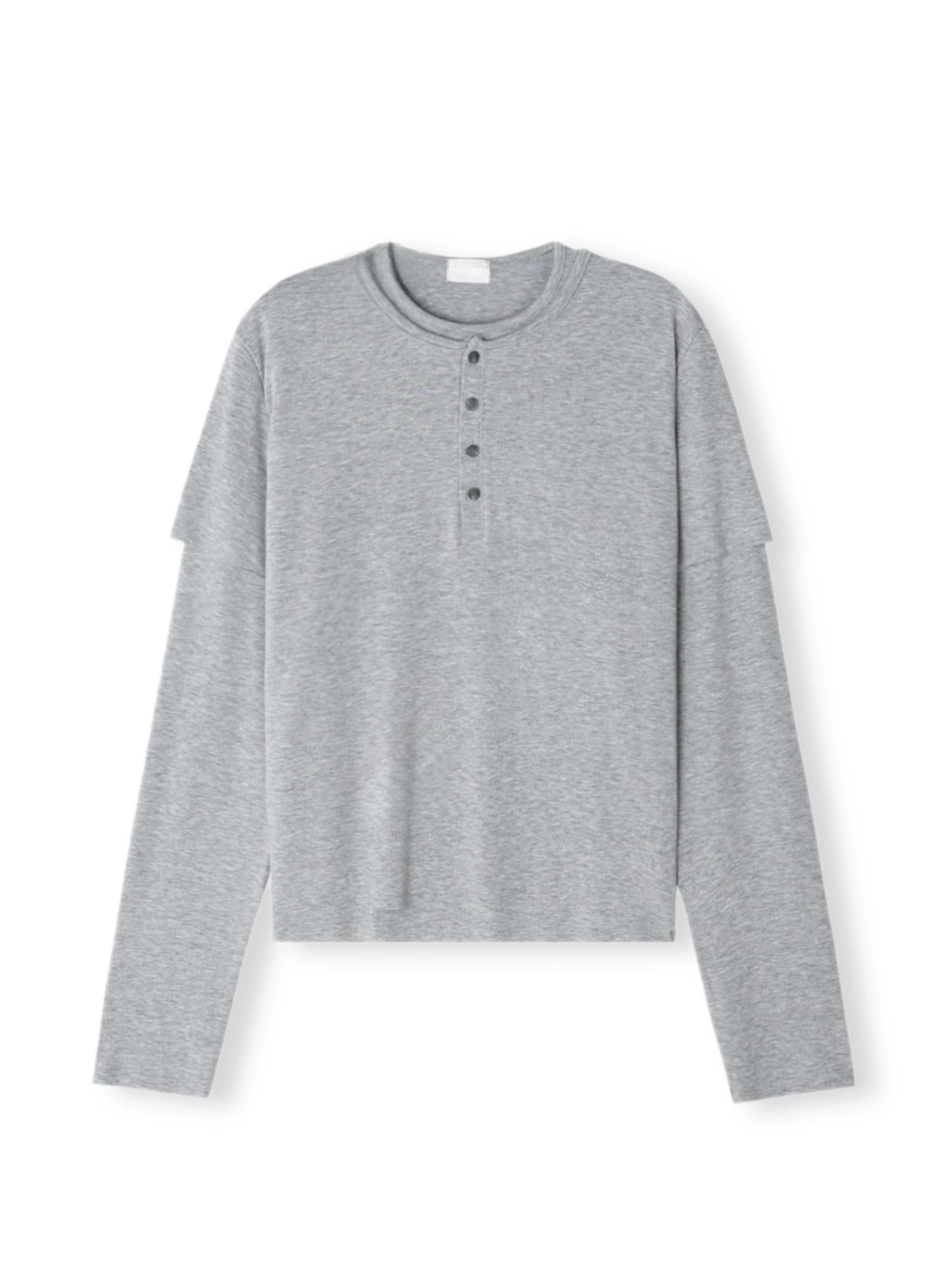 大阪店WEB限定受注制【Chikashitsu +】double layer henry long sleeve (3color)