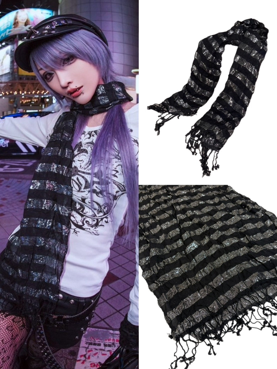 国際配送【BABY09】 grunge border stole