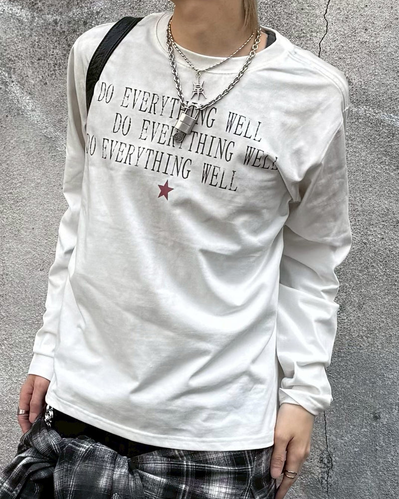 国際配送【Never mind the XU】stencil logo long sleeve tee