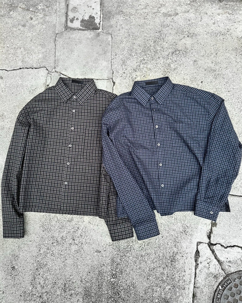 大阪店WEB限定受注制【Chikashitsu +】modern crop check shirt (2color)