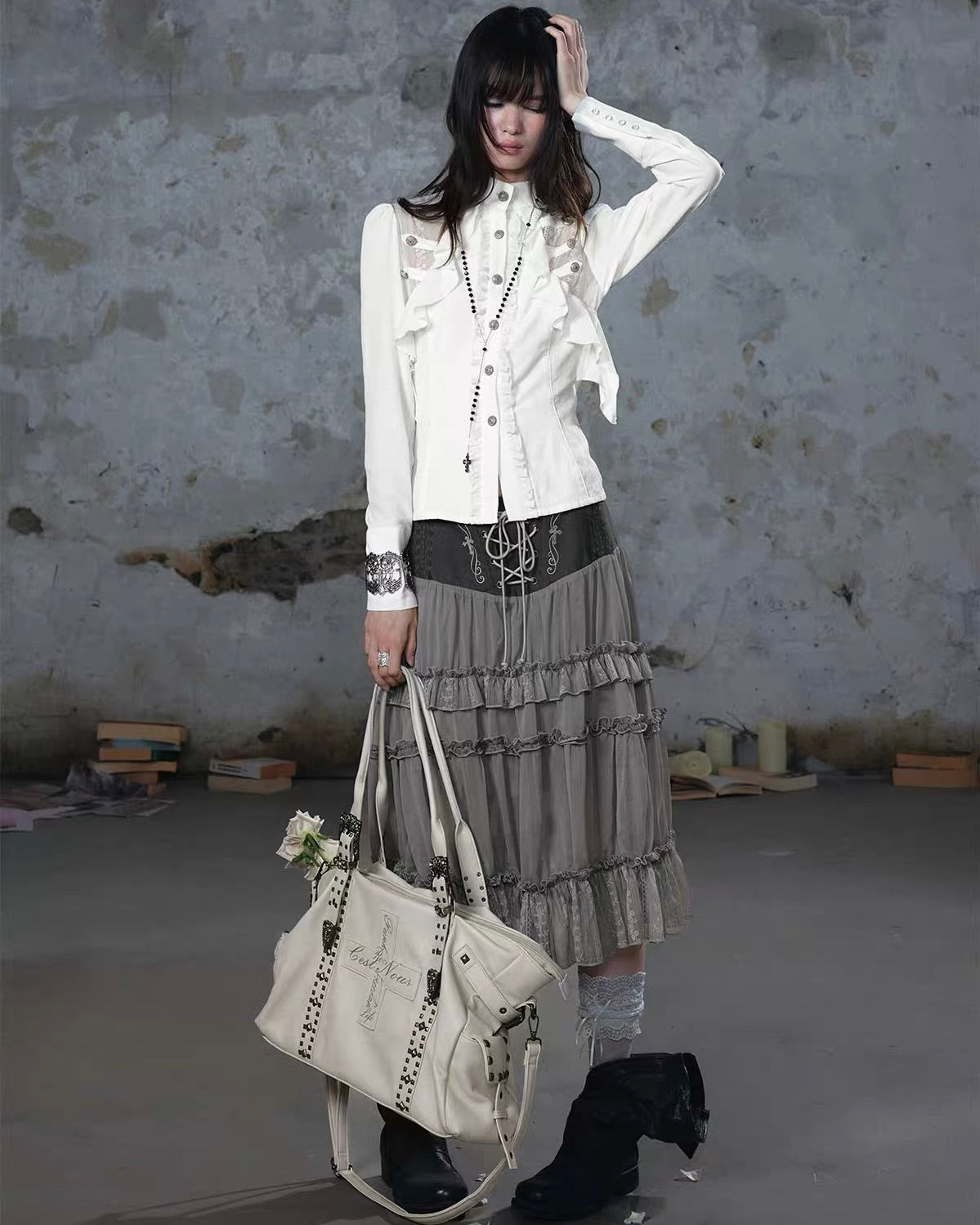 【Cest Nous】Napoleon Ruffled Blouse