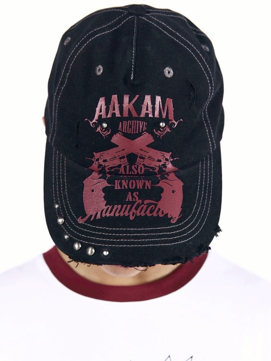 【AAKAM】Pistol Studded Ball Cap