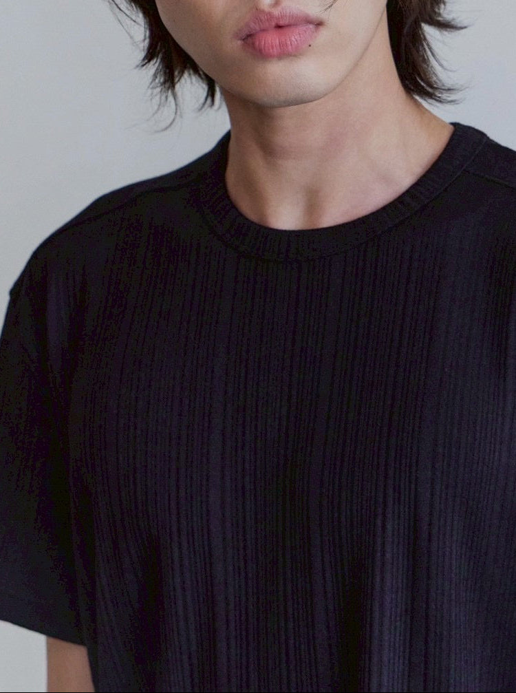 【Waviness】Rib Textured T-shirts